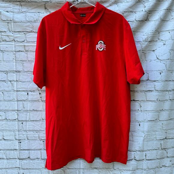 Nike Ohio State Polo On-Field Buckeyes XXL Red Sideline Polo Breathable Football - Picture 1 of 9